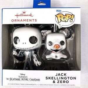 NWT The Nightmare Before Christmas Jack Skellington and Zero Funko Ornaments